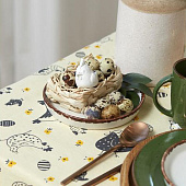  Скатерть (рогожка) 180х144 Доляна Сhicken farm 5538637 