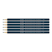  Набор карандашей чернографитных 6 шт, ВКФ Эскиз, (10М(10B), 8М(8B), 5М(5B), 3М(3B), М(B), ТМ(HB)), 6B-1700 