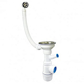 Сифон для раковины Элит чаша 114мм с отвод к стир маш и перел 1 1/2"х40 ВИР Сифон для раковины Элит чаша 114мм с отвод к стир маш и перел 1 1/2"х40 ВИР