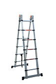 Лестница алюминиевая телескопическая шарнирная 3,8м 6+6 ступеней Лестница алюминиевая телескопическая шарнирная 3,8м 6+6 ступеней