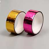 Клейкая лента декоративная пластик Металлик, золото, фуксия, 2 шт, 1,5 см х 3 м, 10265709 Клейкая лента декоративная пластик Металлик, золото, фуксия, 2 шт, 1,5 см х 3 м, 10265709