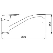 Смеситель для кухни нос 24 см д35 12 крепление под шпильку A1101 Смеситель для кухни нос 24 см д35 12 крепление под шпильку A1101