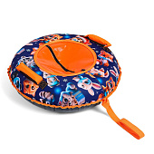 Тюбинг – ватрушка «Пушистики», диаметр чехла 70 см, синяя, оранжевая, Winter Star Тюбинг – ватрушка «Пушистики», диаметр чехла 70 см, синяя, оранжевая, Winter Star