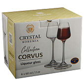 Набор бокалов для ликера Crystal Bohemia Corvus 60мл (6шт) БСС0128 Набор бокалов для ликера Crystal Bohemia Corvus 60мл (6шт) БСС0128