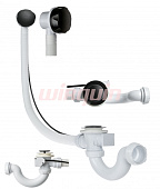 Слив-перелив для ванны 40-40/50 L700 матовый чёрный проточного типа с внешним тросиком Слив-перелив для ванны 40-40/50 L700 матовый чёрный проточного типа с внешним тросиком