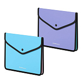 Папка на кнопке А5+ ErichKrause Diagonal Pastel, пластиковая, обшитая, с текстильной вставкой, непрозрачный, микс, 55145 Папка на кнопке А5+ ErichKrause Diagonal Pastel, пластиковая, обшитая, с текстильной вставкой, непрозрачный, микс, 55145