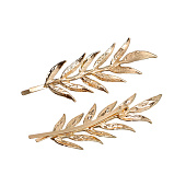  Невидимка для волос "Одри" (набор 2 шт) веточка, 7,5 см, золото   10454818 