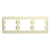 Рамка для розеток и выключателей, 3 поста, цвет бежевый, SE Glossa Рамка для розеток и выключателей, 3 поста, цвет бежевый, SE Glossa