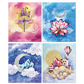 Тетрадь 48л. А5 скрепка клетка Акварельные сюжеты, 3301 Тетрадь 48л. А5 скрепка клетка Акварельные сюжеты, 3301