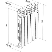  Радиатор биметаллический Royal Thermo Revolution Bimetall 500 12 секц 