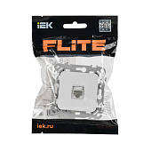 Розетка компьютерная встраиваемая RJ45 UTP cat 5e, цвет белый, IEK FLITE