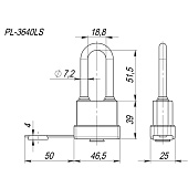  Замок навесной PL-WEATHER-3640 всепогодный FUARO LS 