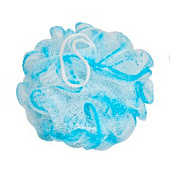  Мочалка для тела полипропиленовая шар, бело-голубой, 50 гр, 745-176 