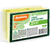  Набор губок для мытья посуды "ХОЗЯЮШКА" ДУЭТ 2 шт., Г-01 1009 