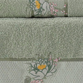 Комплект полотенец в коробке MERZUKA махровые 2 шт.LOTUS (зелёный) Комплект полотенец в коробке MERZUKA махровые 2 шт.LOTUS (зелёный)