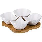  Менажница на деревянной подставке lefard "диаманд" 18х18х5 см 359-379 