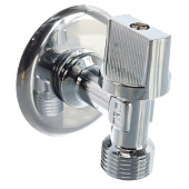 Кран шар угловой 1/2"x1/2" с отражателем хром Кран шар угловой 1/2"x1/2" с отражателем хром