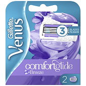 Сменные кассеты для бритья GL VENUS ComfortGlide Breeze (cо встроенными подуш с гелем) 2шт Сменные кассеты для бритья GL VENUS ComfortGlide Breeze (cо встроенными подуш с гелем) 2шт