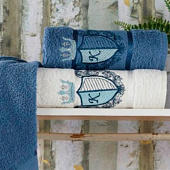 Комплект полотенец в коробке MERZUKA махровые 3 шт. KING (тёмно-голубой) Комплект полотенец в коробке MERZUKA махровые 3 шт. KING (тёмно-голубой)