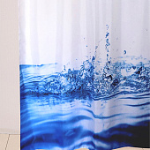  Штора для ванной Капля полиэстер 180х180см 12 колец с утяжелителем мультиколор /104135 /104227 