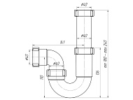 Сифон для мойки Ани 1 1/2"х40 без выпуска прямоточный D0120 Сифон для мойки Ани 1 1/2"х40 без выпуска прямоточный D0120