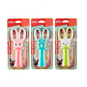 Ножницы 135 мм DELI Magic Rabbit резиновые вставки ассорти в футляре Ножницы 135 мм DELI Magic Rabbit резиновые вставки ассорти в футляре