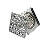  Трап нерж вертикальный 100х100мм сухой затвор хром 