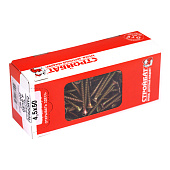 Саморезы универсальные желтые ШУж 4,5х50мм, потайная голова, 200шт Саморезы универсальные желтые ШУж 4,5х50мм, потайная голова, 200шт