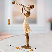 Фигурка полистоун «Девушка играет на дудке, с птичкой» под бронзу, 19х6,5х27,5 см Фигурка полистоун «Девушка играет на дудке, с птичкой» под бронзу, 19х6,5х27,5 см