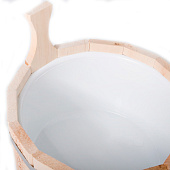  Ушат шайка 9 л. Цветочный орнамент двуручный с пластиковой вставкой, липа, Банные штучки 