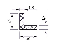  Алюминиевый уголок 40х40х1,8мм 1м 