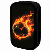 Пенал ЮНЛАНДИЯ, 3 отделения, картон с эффектом soft-touch, 19х11 см, Fire ball, 273501 Пенал ЮНЛАНДИЯ, 3 отделения, картон с эффектом soft-touch, 19х11 см, Fire ball, 273501