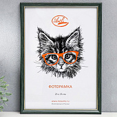  Фоторамка 25х35 пластик зелёный с золотом 7109154 