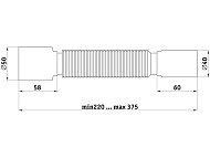 Гибкая труба 40х50 375мм К435 Ани