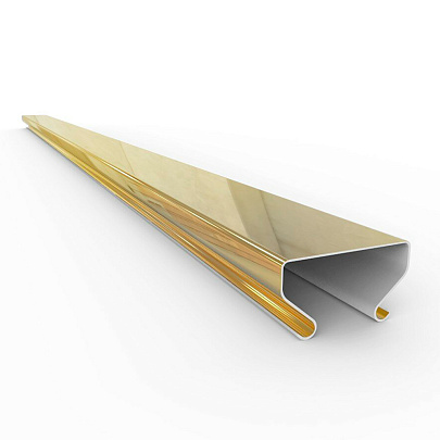  Рейка (вставка) потолочная S-дизайн алюминиевая Cesal 25х3000 золото Люкc 