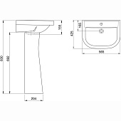  Раковина с пьедесталом Pro 56 Santeri 