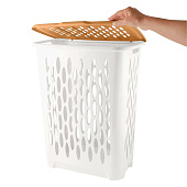 Корзина для белья Keeplex Wood с откидной крышкой 37л 42,2х29х51,5см Корзина для белья Keeplex Wood с откидной крышкой 37л 42,2х29х51,5см