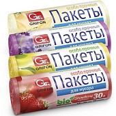 Пакеты д/мусора GRIFON Bio МИКС (9 мкм) ПНД, 30л 20 шт в рулоне, 101-020 Пакеты д/мусора GRIFON Bio МИКС (9 мкм) ПНД, 30л 20 шт в рулоне, 101-020