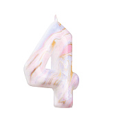 Свеча в торт "Белый мрамор", цифра "4", 8 см 6990833 Свеча в торт "Белый мрамор", цифра "4", 8 см 6990833