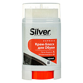 Крем-блеск для обуви SILVER с винтовым механизмом, 50мл, чёрный, 459-113 