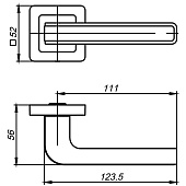  Ручка дверная PUNTO квадрат NOVA SN/WH-19, матовый никель/белый 