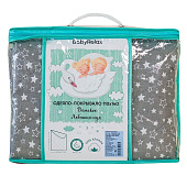  Одеяло-покрывало BabyRelax, детское, лебединый пух, 100 гр., 110х140 см, бязь, звездное небо, серый 