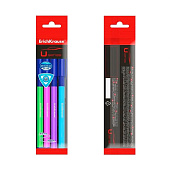  Набор ручек шариковых 4 шт. ErichKrause U-109 Neon Stick&Grip, узел 1.0 мм, грип, черн син 9521498 