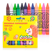 Карандаши восковые 12цв. Каляка-Маляка толстые (12) /КВКМ12-т/ Карандаши восковые 12цв. Каляка-Маляка толстые (12) /КВКМ12-т/