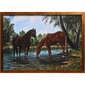  Картина Лошади на водопое, 56х76см. 1167301 