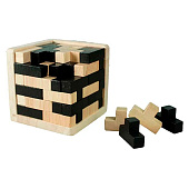  Головоломка Русский кубик, буква "T", деревянный, CS097 