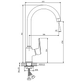  Смеситель для кухни City с высоким изливом оружейная сталь 12330 Golden Fox 