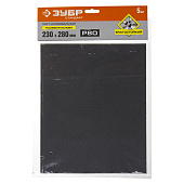 Шлифлист 230х280мм, Р 80, 5шт, ткан.основа, ЗУБР Шлифлист 230х280мм, Р 80, 5шт, ткан.основа, ЗУБР