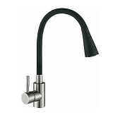  Смеситель для кухни Мармелад с силиконовым изливом черный нерж.сталь 572576 Антей 