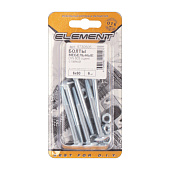 Болт мебельный DIN 603 6x60 с гайкой белый цинк 6 шт Болт мебельный DIN 603 6x60 с гайкой белый цинк 6 шт